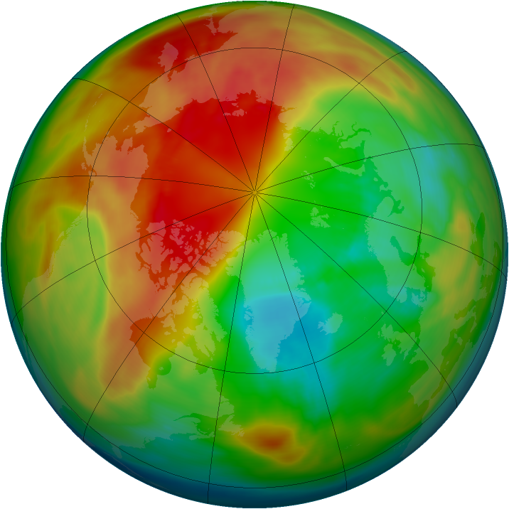 Arctic ozone map for 28 February 2005